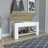Karmen 1-Shelf Lid Top Storage Table Light Oak and White