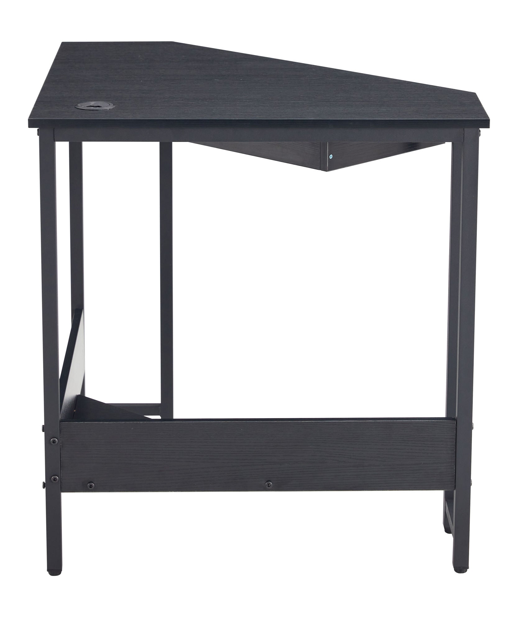 Computer Desk; Corner Desk With Smooth Keyboard Tray& Storage Shelves ; Compact Home Office; Small Desk With Sturdy Steel Frame As Workstation For Small Space; BLACK; 28.34''L 24''W 30.11''H