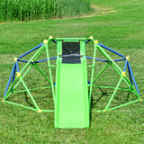 Kids Climbing Dome Jungle Gym - 6 ft Geometric Playground Dome Climber Play Center with 4.6ft Wave Slide, Rust & UV Resistant Steel Supporting 800 LBS