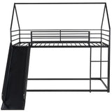 Twin over Twin House Bunk Bed with Ladder and Slide