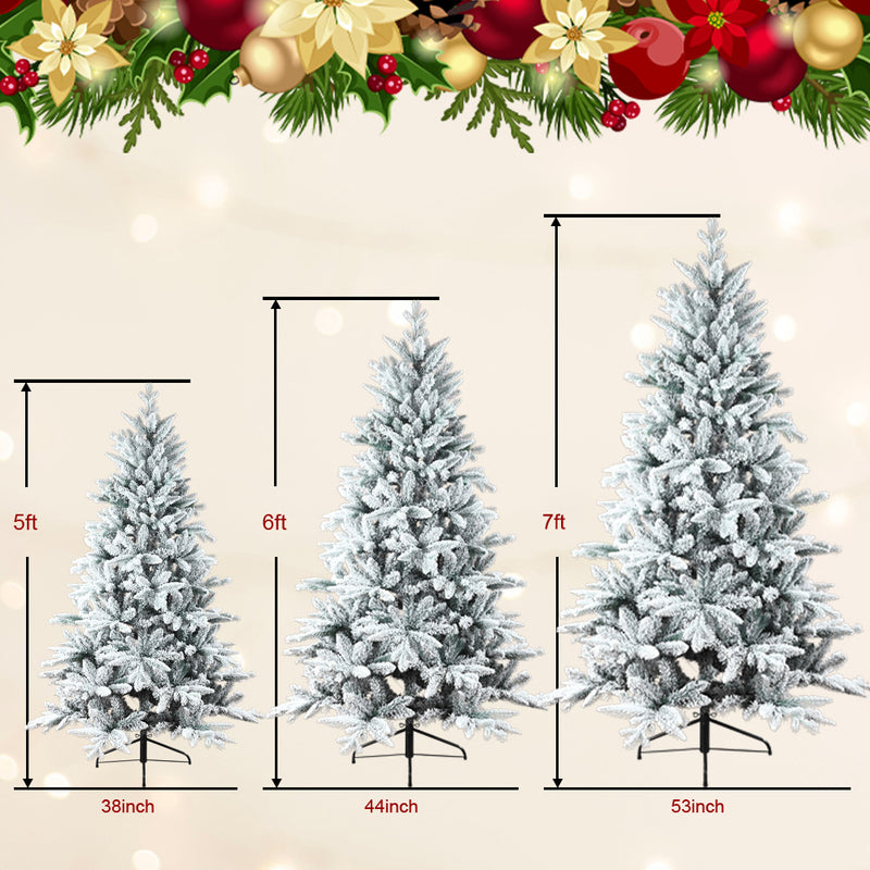 5ft PE/PVC Mixed Flocking Automatic Tree Environmentally Friendly Fireproof Artificial Christmas Flocked Tree