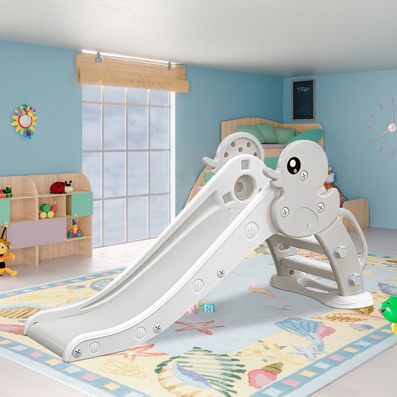 Kid Slide for Toddler Age 1-3 Indoor Plastic Slide Outdoor Playground Climber Slide (Duck Grey White)