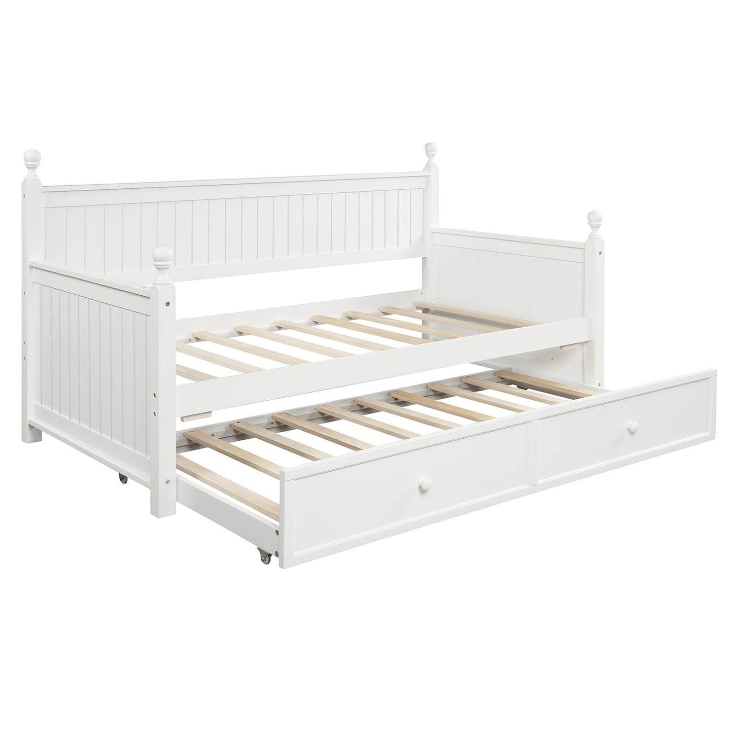 Twin Size Wood Daybed with Twin Size Trundle