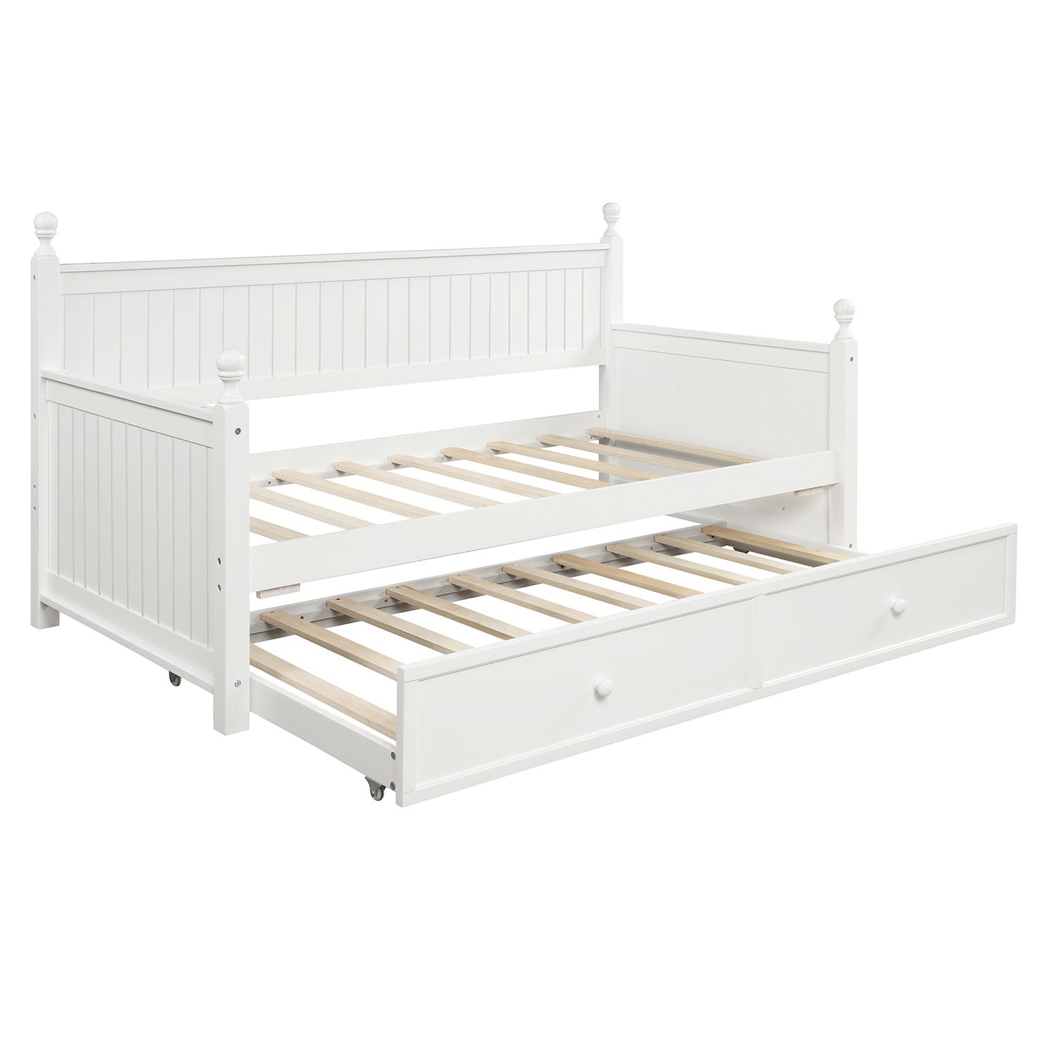 Twin Size Wood Daybed with Twin Size Trundle