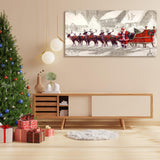 Framed Canvas Wall Art Decor Painting For Chrismas, Santa Claus with Reindeer Sledge Painting For Chrismas Gift, Decoration For Chrismas Eve Office Living Room, Bedroom Decor-Ready To Hang
