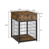 Furniture Dog Crates for small dogs Wooden Dog Kennel Dog Crate End Table; Nightstand(Rustic Brown; 19.69''W*22.83''D*26.97''H)