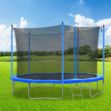12FT Trampoline with Safety Enclosure Net,Heavy Duty Jumping Mat and Spring Cover Padding for Kids and Adults, Ladder