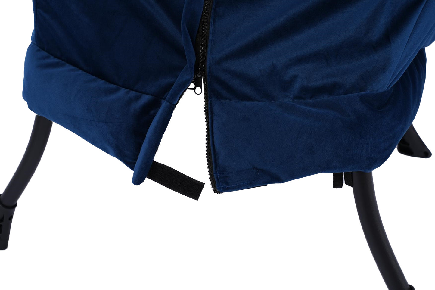 Living Room Chairs Modern Cotton Fabric Lazy Chair, Accent Contemporary Lounge Chair, Single Steel Frame Leisure Sofa Chair with Armrests and A Side Pocket (Blue)