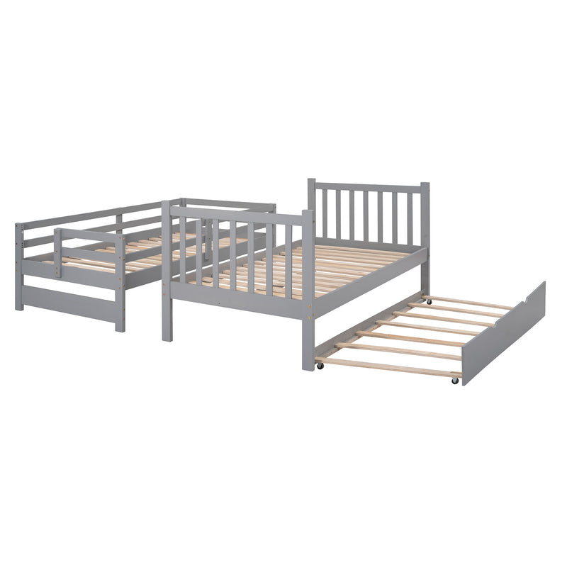 Twin over Twin/Full Bunk Bed with Twin Size Trundle