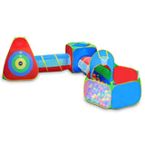 5Pcs Kids Ball Pit Tents Pop Up Playhouse w/ 2 Crawl Tunnel & 2 Tent For Boys Girls Toddlers