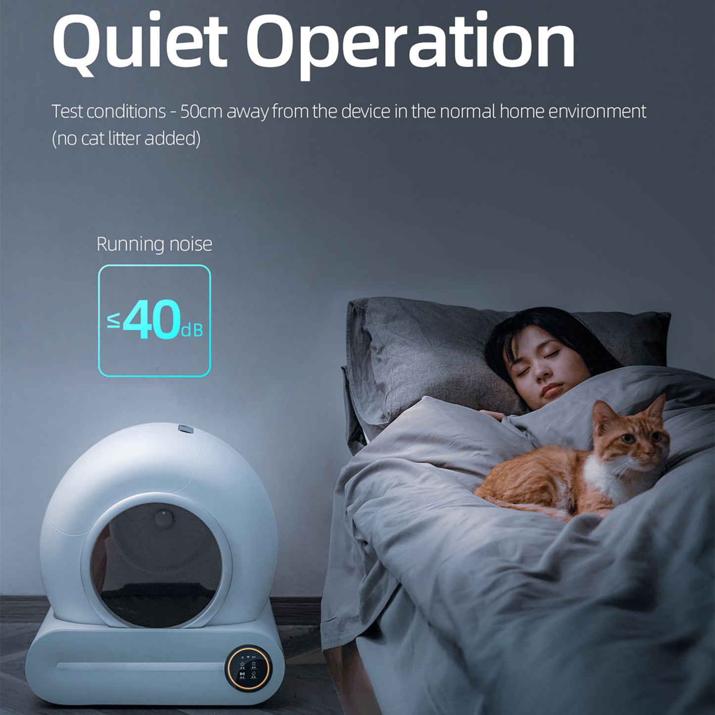 Self-Cleaning Cat Litter Box, Automatic Scooping and Odor Removal, App Control Support 2.4G WiFi, Smart Automatic Cat Litter Box with Liner
