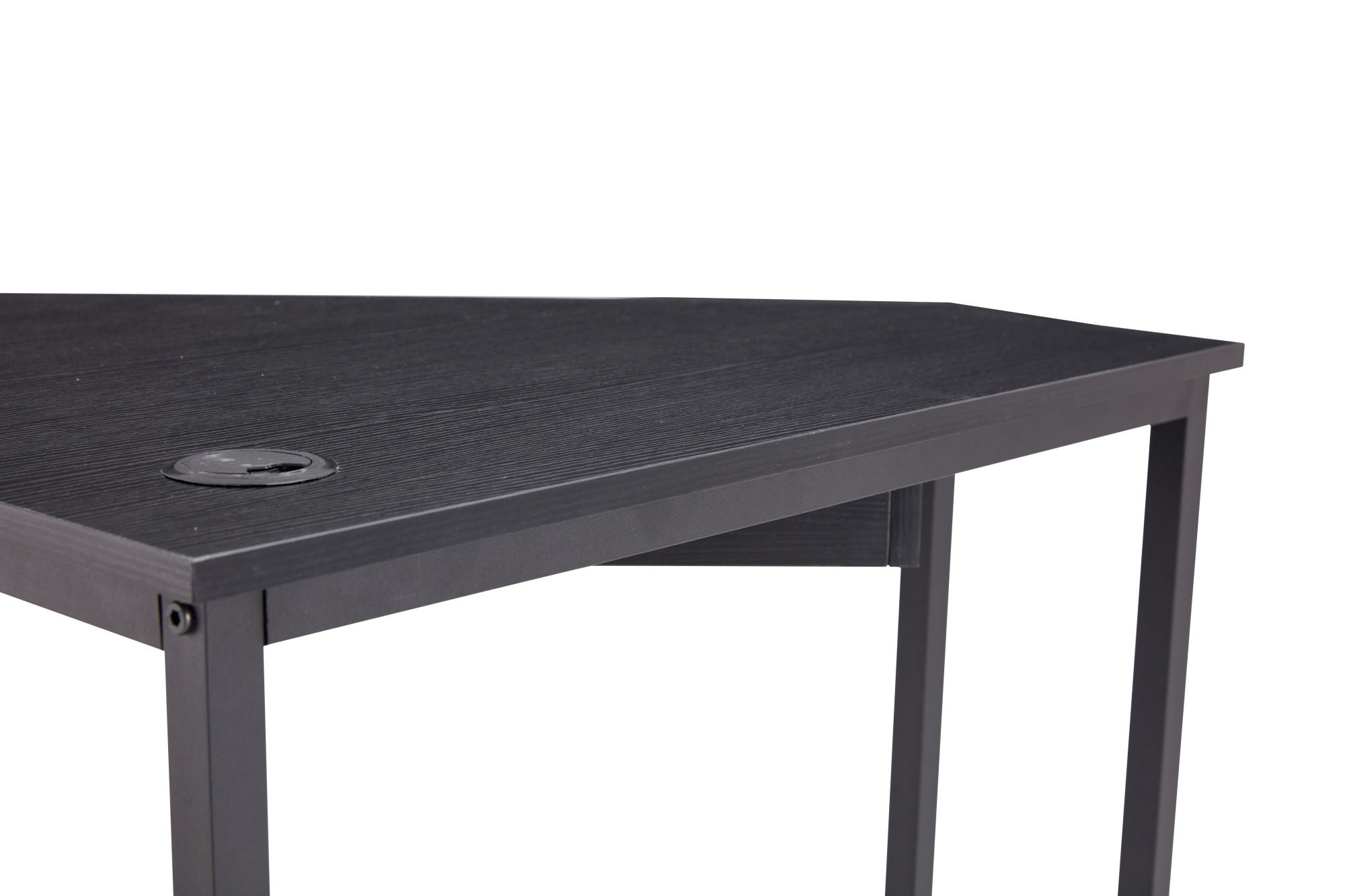 Computer Desk; Corner Desk With Smooth Keyboard Tray& Storage Shelves ; Compact Home Office; Small Desk With Sturdy Steel Frame As Workstation For Small Space; BLACK; 28.34''L 24''W 30.11''H