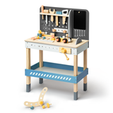 Unleash Creativity with Our Modern Wooden Workbench - Tool Playset with Blackboard for Kids and Toddlers - Interactive Play Construction Sets