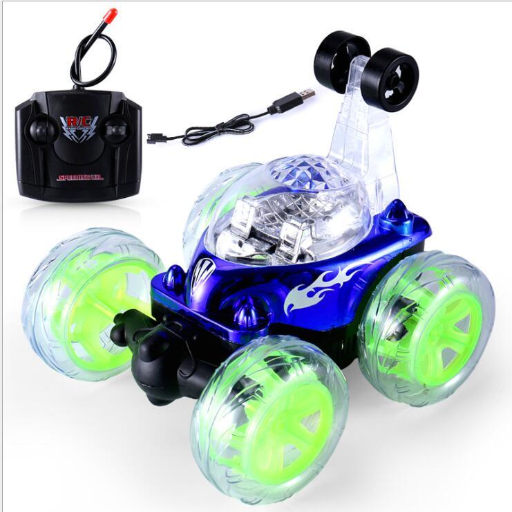 Mini Tumbling Stunt Car Remote Control Dump Off Road Light car Drift racing 360 Degree Rotating Electric Model toys for children