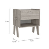 Hosley 1-Drawer 1-Shelf Nightstand Light Grey