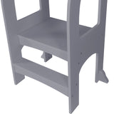 Child Standing Tower; Step Stools for Kids; Toddler Step Stool for Kitchen Counter; Gray