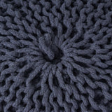 Yantic Modern Handmade Fabric Knit Round Pouf, Navy
