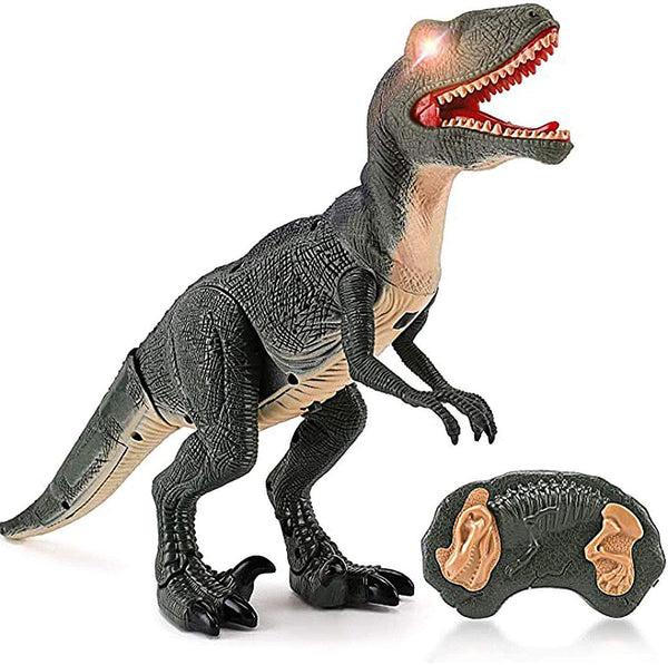 Remote Control R C Walking Dinosaur Toy With Shaking Head; Light Up Eyes & Sounds ; Velociraptor; Gift For Kids Amazon Platform Banned