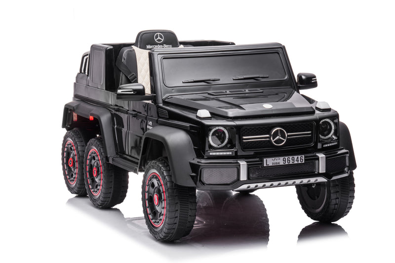 Kids Ride On Cars, Licensed Mercedes-Benz Electric Car for Kids with 6 Wheel Shock Absorber, 24V7AH Super Battery Powered Toy with Remote and Leather Seat,3 Speeds,Music,Horn,LED Lights