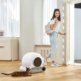 Self-Cleaning Cat Litter Box, Automatic Scooping and Odor Removal, App Control Support 2.4G WiFi, Smart Automatic Cat Litter Box with Liner