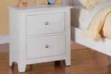 Bedroom Bed Side Table 1x Nightstand White Color Wooden 2 Drawers Table Nightstands