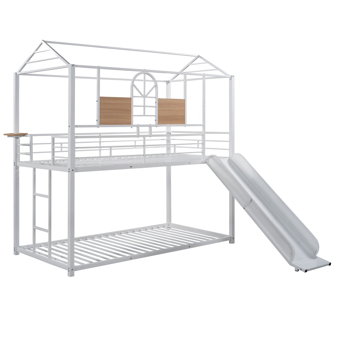 Twin Over Twin Metal Bunk Bed ,Metal Housebed With Slide