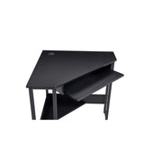 Computer Desk; Corner Desk With Smooth Keyboard Tray& Storage Shelves ; Compact Home Office; Small Desk With Sturdy Steel Frame As Workstation For Small Space; BLACK; 28.34''L 24''W 30.11''H