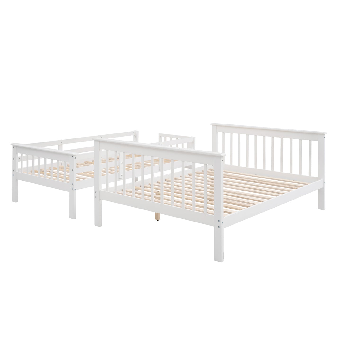 Stairway Twin-Over-Full Bunk Bed with Storage and Guard Rail for Bedroom