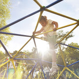 Kids Climbing Dome Jungle Gym - 10 ft Geometric Playground Dome Climber Play Center with Rust & UV Resistant Steel, Supporting 1000 LBS