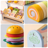 Slice & Stack Fun: Wooden Sandwich Counter with Deli Slicer - Kitchen Food Set for Toddlers and Kids Ages 3+
