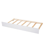 Full Size Platform Bed with Trundle and Shelves