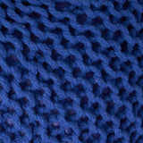 Lilith Modern Cotton Knit Round Pouf, Navy