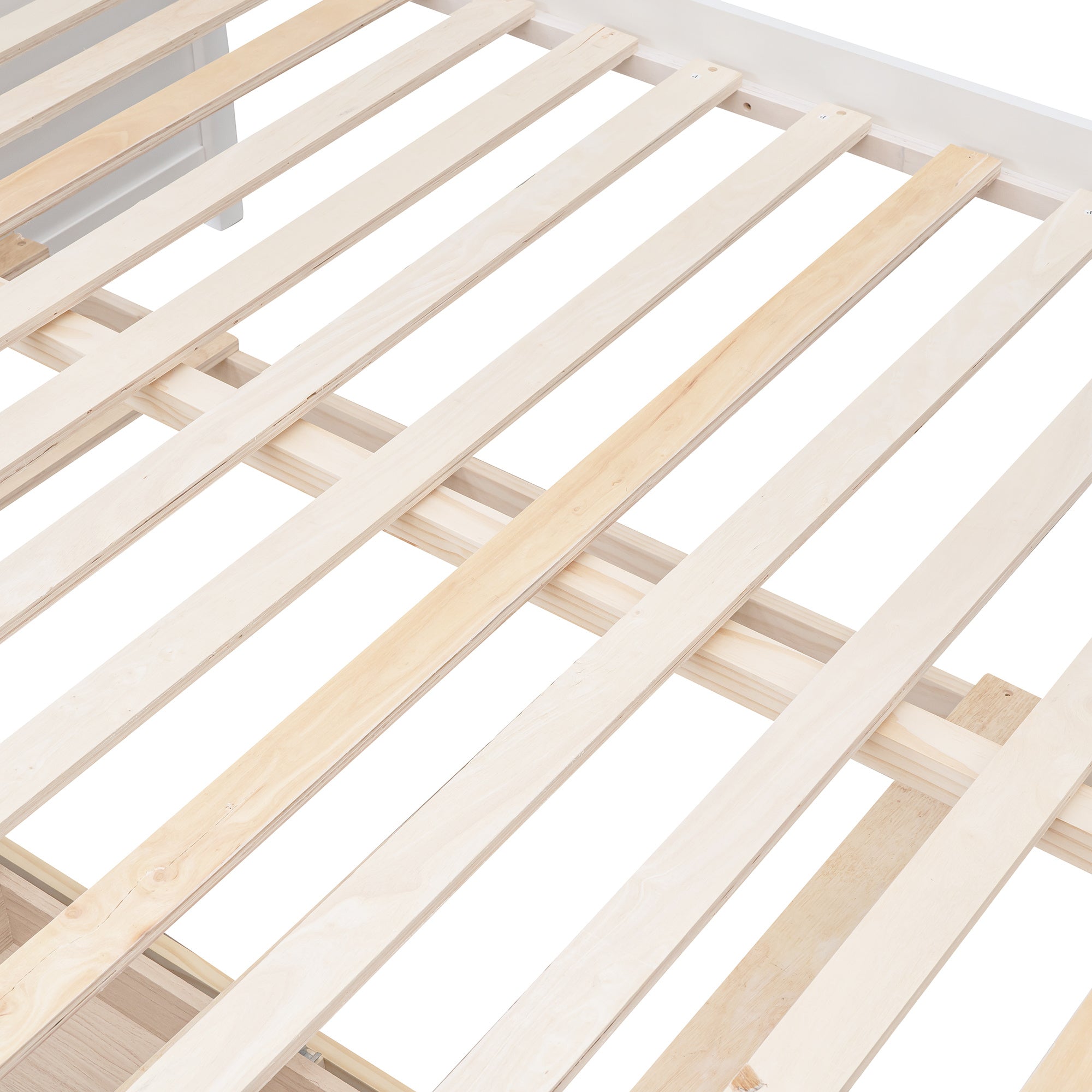 Twin-Over-Full Bunk Bed with Twin size Trundle ;  Separable Bunk Bed with Drawers for Bedroom
