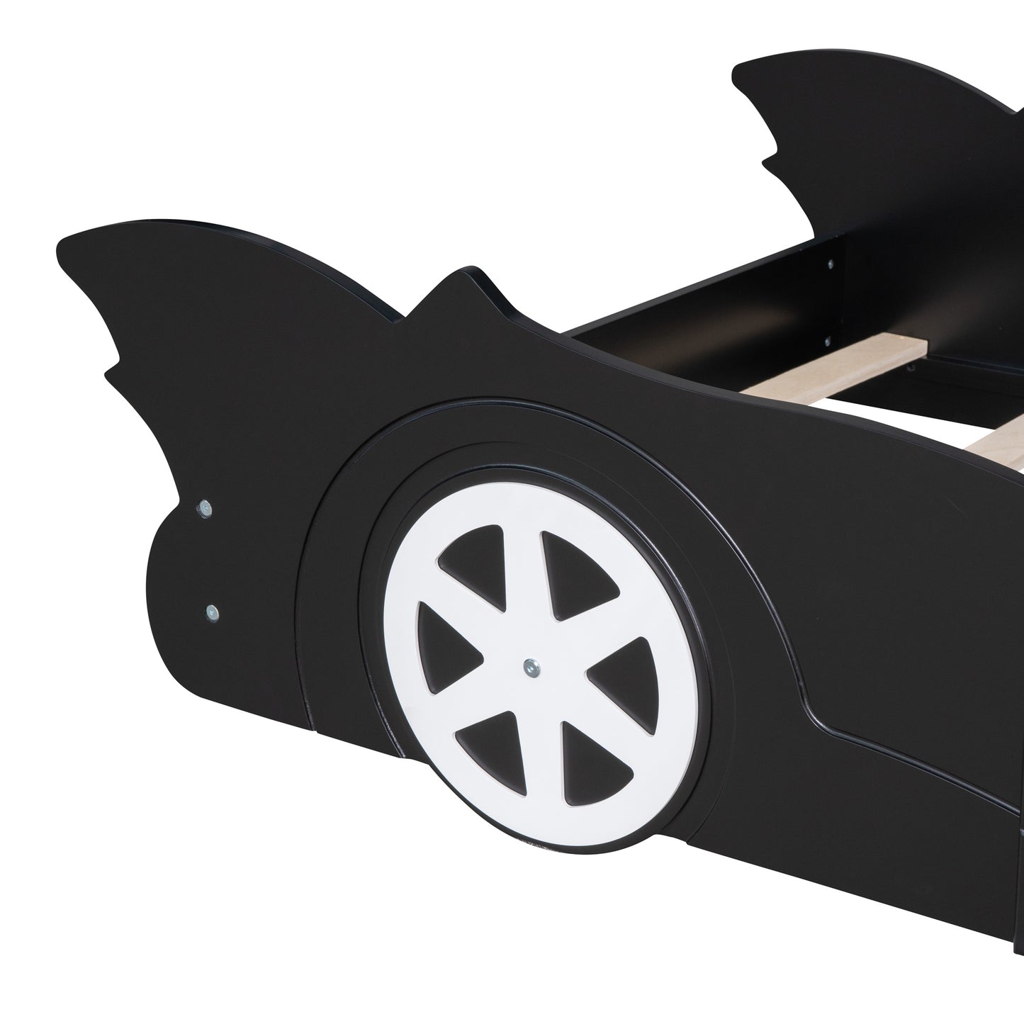 Twin Size Race Car-Shaped Platform Bed with Wheels