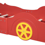 Twin Size Race Car-Shaped Platform Bed with Wheels