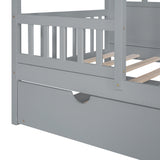 Twin Size Wood House Bed With Twin Size Trundle, Wooden Daybed