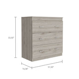Calvetta 3-Drawer Dresser Light Grey