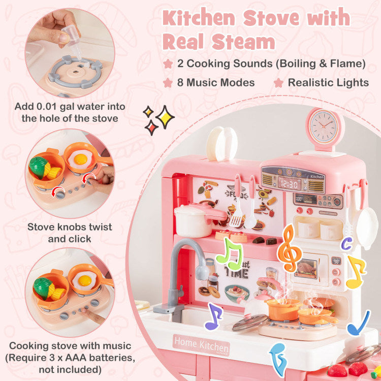 Spark Creativity with Our Kids Play Kitchen Toy - Stove, Sink, and Oven with Vibrant Lights and Sounds