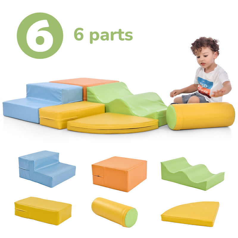 Soft Climb and Crawl Foam Playset 6 in 1, Soft Play Equipment Climb and Crawl Playground for Kids, Kids Crawling and Climbing Indoor Active Play Structure
