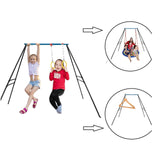 Swing Frame,A-Frame Swing Stand with Ground Nail, Heavy Duty Metal Swing Frame, Fits for Most Swings & Yoga Swing, Anti-Rust and Good Stability