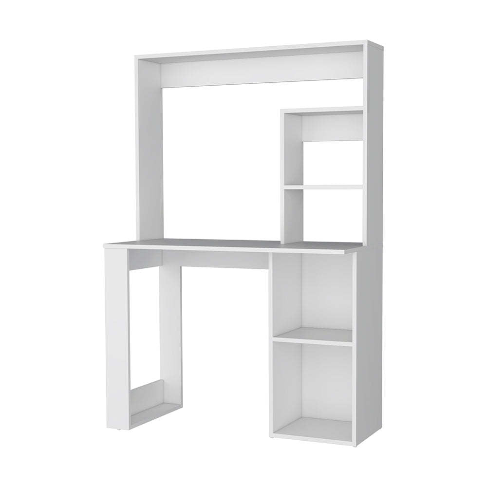 Palisades Computer Desk with Hutch and Storage Shelves White