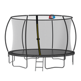 14FT Trampoline with backboard , Outdoor Pumpkin Trampoline for Kids and Adults with Enclosure Net and Ladder