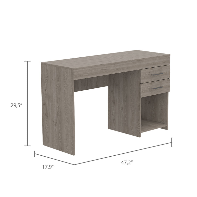 Berkeley 1-Shelf 2-Drawer Computer Desk Light Grey