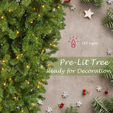 Upside Down Green Christmas Tree, Xmas Tree with LED Warm White Lights, Reinforced Metal Base & Easy Assembly 6ft, w/1,000 Lush Branch Tips, 360 LED Lights X-mas