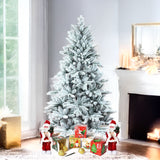6ft PE/PVC Mixed Flocking Automatic Tree Environmentally Friendly Fireproof Artificial Christmas Flocked Tree