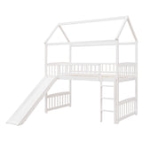 Twin Loft Bed with Slide;  House Bed with Slide