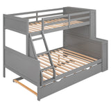 Twin over Full Bunk Bed with Trundle and Shelves;  can be Separated into Three Separate Platform Beds