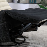 Swivel and Rocking Velvet Recliner, Reclining Chair with Adjustable Footrest and Side Pocket