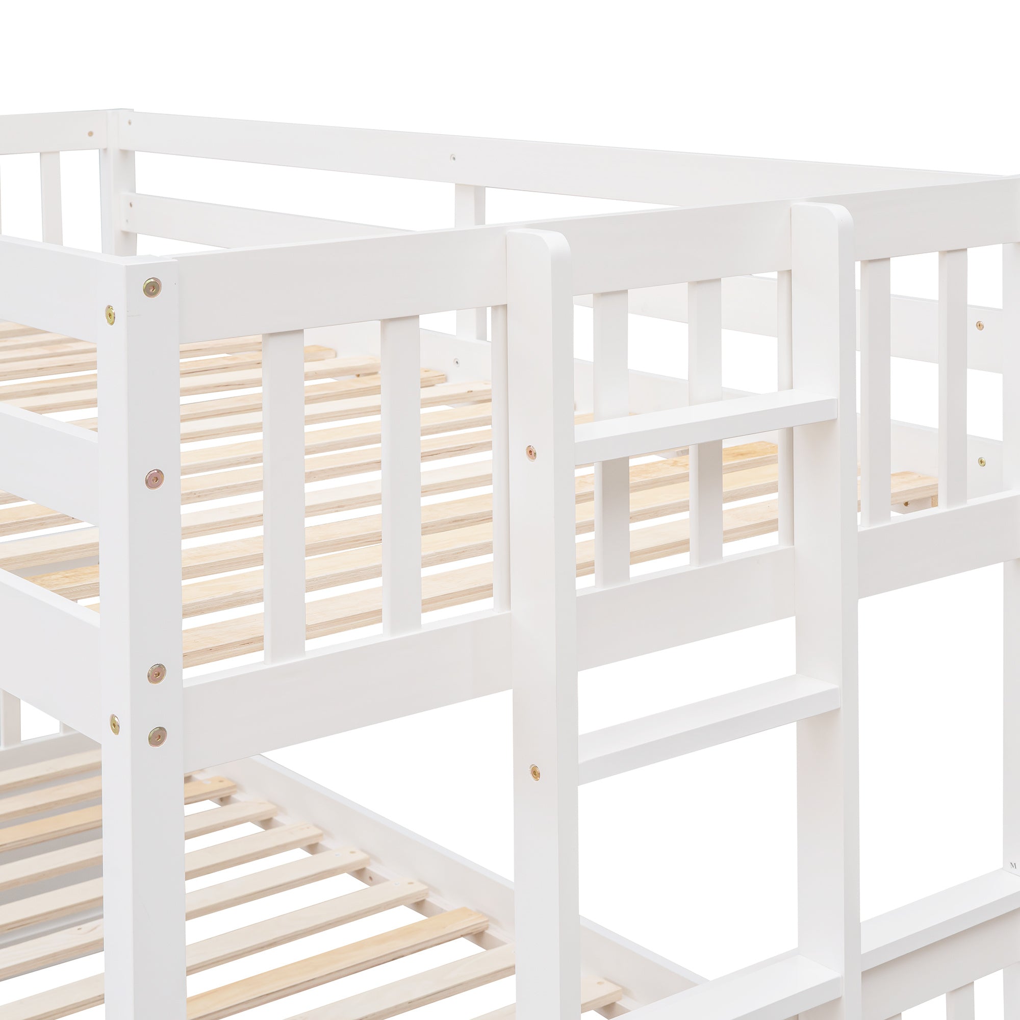 Twin-Over-Full Bunk Bed with Twin size Trundle ;  Separable Bunk Bed with Drawers for Bedroom