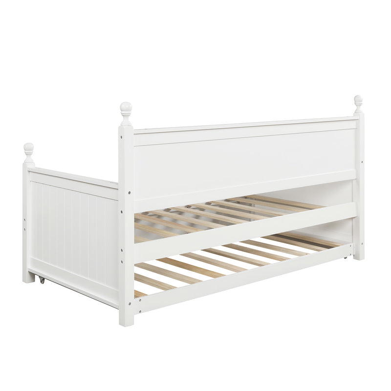 Twin Size Wood Daybed with Twin Size Trundle